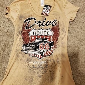 Route 66 brand embellished Tee shirt new with tags